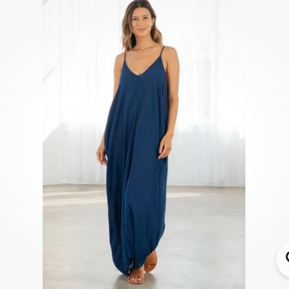 Vici Dolls Love Stitch Pacific Blue Cocoon Maxi Dress Sz S/M - Picture 3 of 8